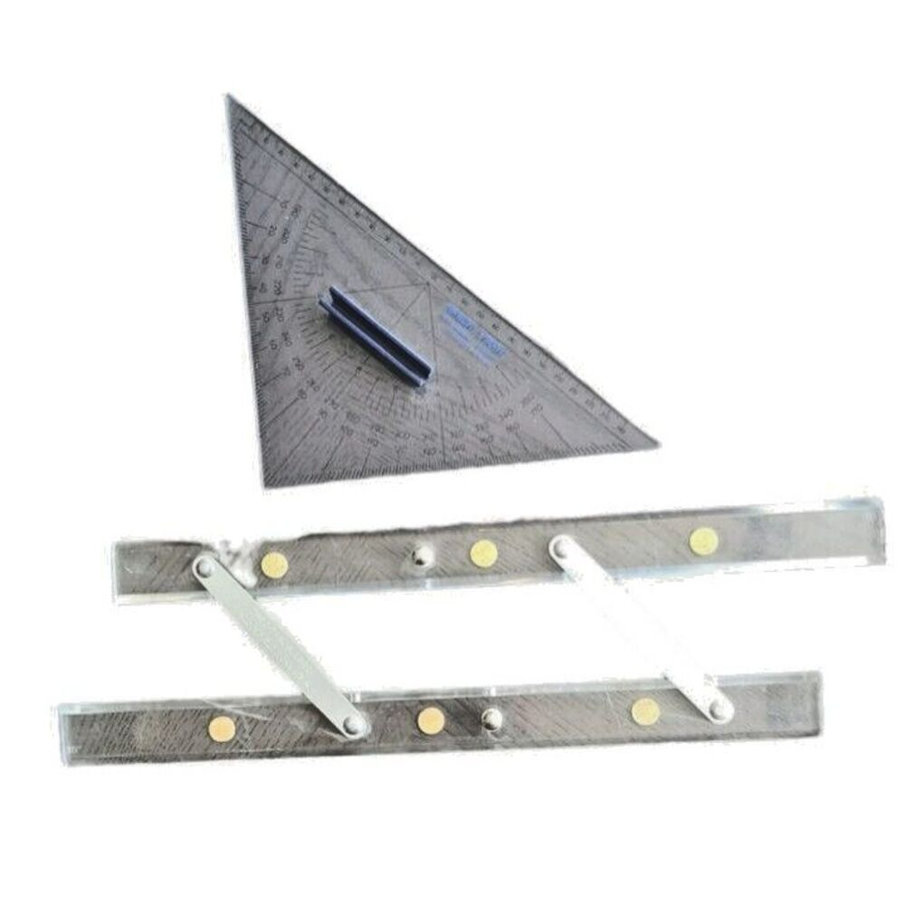 Baker Lyman 2800MH Protractor Triangle & C-Thru Parallel Ruler Navigation Set - Picture 2 of 9